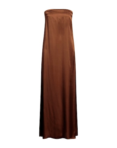 SEMICOUTURE Long dress Brown 87% Acetate, 13% Silk