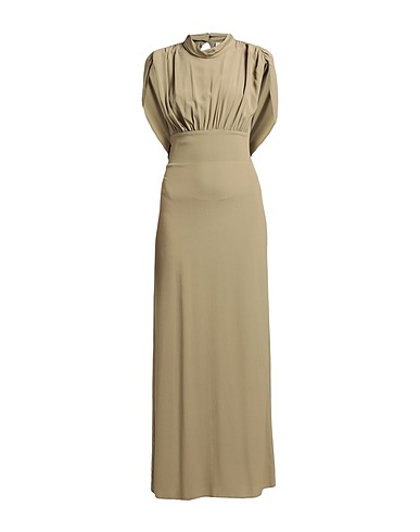SEMICOUTURE Long dress Sage green 65% Acetate, 35% Silk