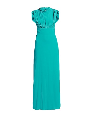 SEMICOUTURE Long dress Green 65% Acetate, 35% Silk
