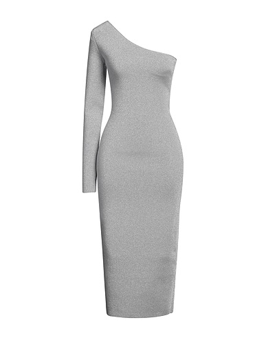 VB BODY VICTORIA BECKHAM Midi dress Silver 67% Viscose, 19% Polyamide, 13% Metallic Polyester, 1% Elastane