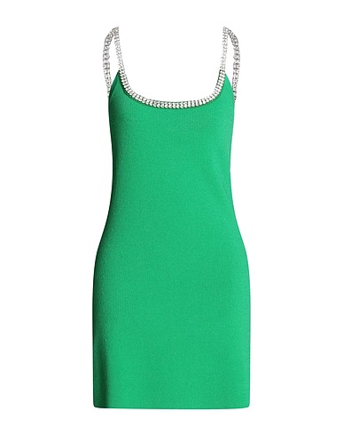 RABANNE Vestito corto Verde 50% Viscosa, 35% Elastan, 15% Poliestere
