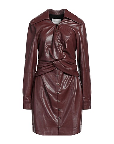 NANUSHKA Shirt dress Dark brown 60% Polyurethane, 40% Polyester