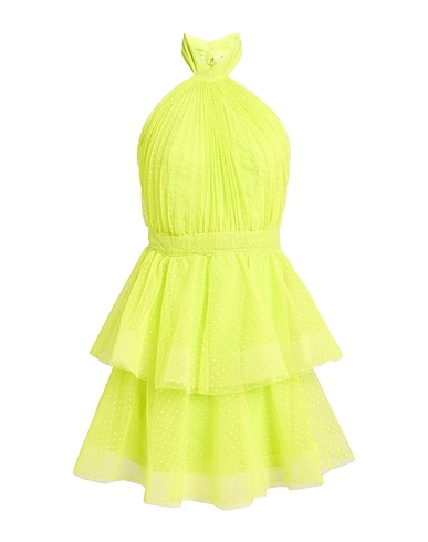 SIMONA CORSELLINI Kurzes Kleid Limettengrün 100% Polyester, Polyamid
