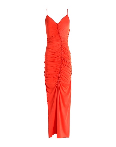 VICTORIA BECKHAM Long dress Orange 94% Polyester, 6% Elastane