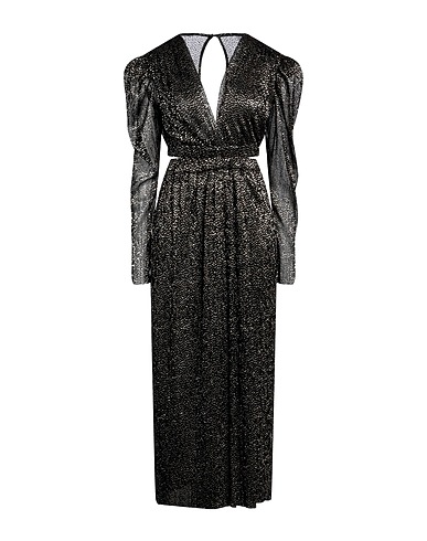 SABINA MUSÁYEV Long dress Black 50% Polyester, 50% Metallic fiber