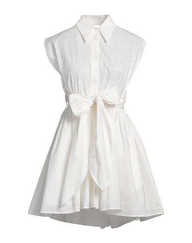 PHILOSOPHY di LORENZO SERAFINI Shirt dress White 97% Cotton, 3% Elastane