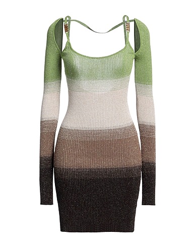 GCDS Sheath dress Green 60% Viscose, 27% Polyester, 13% Metallic fiber