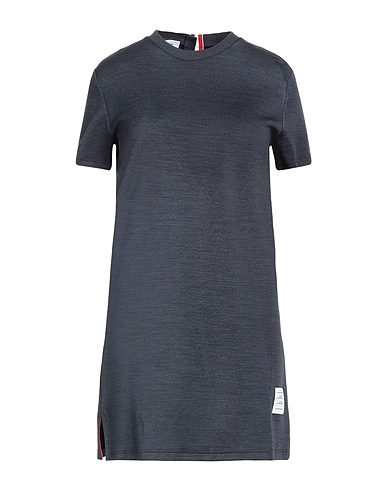 THOM BROWNE Short dress Slate blue 49% Cotton, 43% Silk, 8% Polyamide