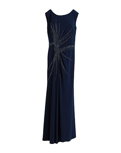 LINEA RAFFAELLI Robe longue Bleu nuit 100% Polyester