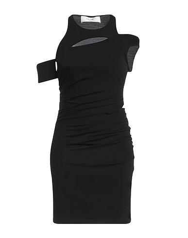 CELINE Short dress NERO 97% Wool, 3% Elastane