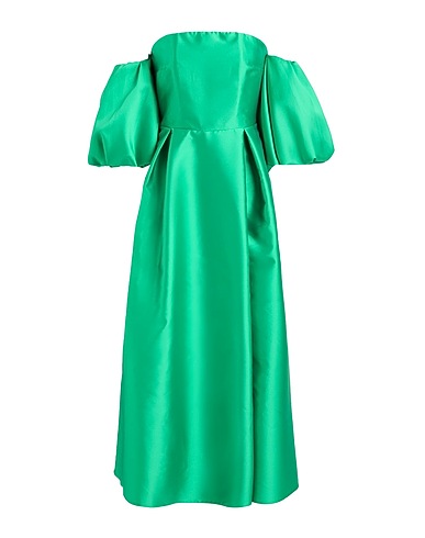 SIMONA CORSELLINI Midi dress Green 100% Polyester, Polyamide, Elastane