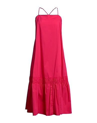 LIVIANA CONTI Vestito midi Fucsia 68% Cotone, 28% Poliammide, 4% Elastan