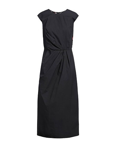 LIVIANA CONTI Midi dress Black 64% Cotton, 31% Polyamide, 5% Elastane