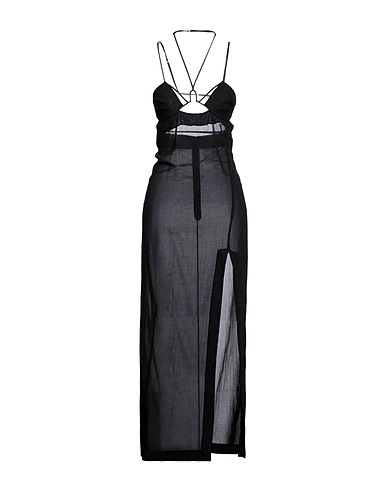 NENSI DOJAKA Vestito lungo Nero 100% Cotone