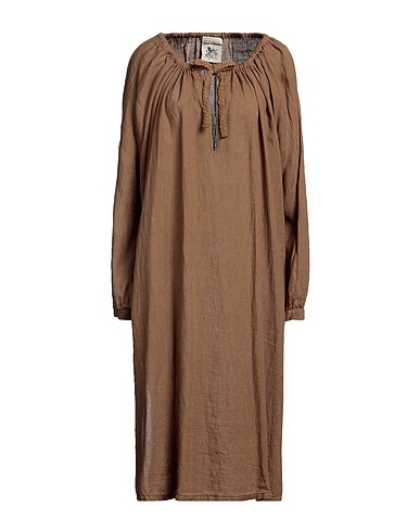 SEMICOUTURE Midi dress Khaki 100% Linen