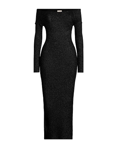 KHAITE Knit dress Black 38% Virgin Wool, 36% Polyester, 17% Metallic fiber, 8% Polyamide, 1% Elastane