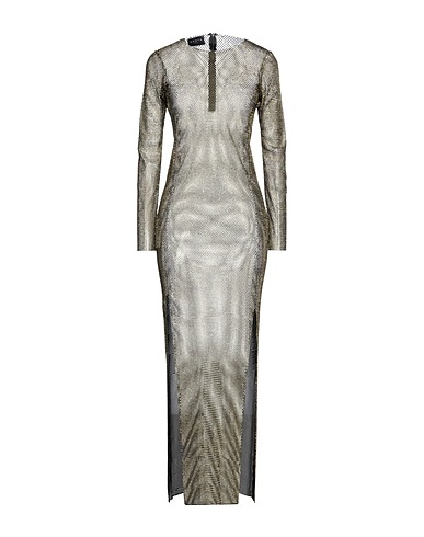 SANTA BRANDS Long dress Yellow 50% Glass, 30% Polyester, 20% Cotton