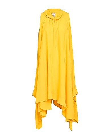 SEMICOUTURE Midi dress Yellow 65% Acetate, 35% Silk