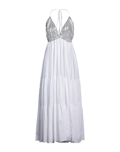 RALUCA MIHALCEANU Long dress White 68% Cotton, 30% Polyamide, 2% Elastane