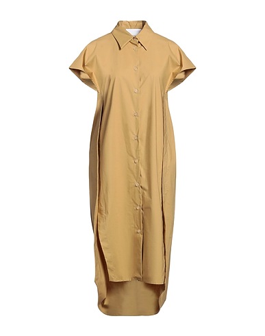 ERIKA CAVALLINI Vestito chemisier Cammello 97% Cotone, 3% Elastan
