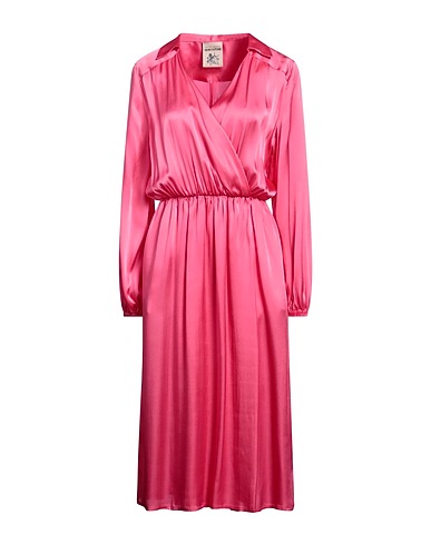 SEMICOUTURE Midi dress Magenta 87% Acetate, 13% Silk