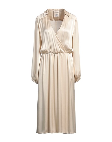 SEMICOUTURE Midi dress Ivory 87% Acetate, 13% Silk