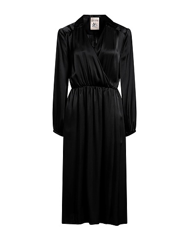 SEMICOUTURE Midi dress Black 87% Acetate, 13% Silk
