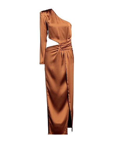ACTUALEE Vestito lungo Marrone 100% Poliestere