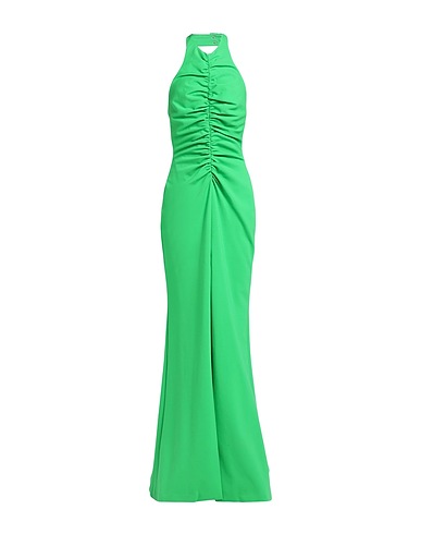 MCQUEEN Long dress Green 63% Viscose, 32% Polyamide, 5% Elastane