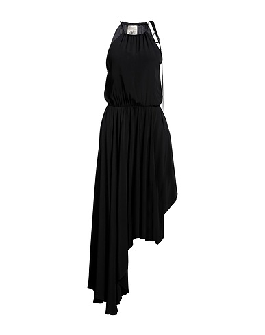 SEMICOUTURE Long dress Black 65% Acetate, 35% Silk