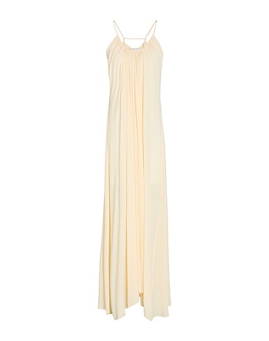 ERIKA CAVALLINI Long dress Cream 65% Acetate, 35% Silk
