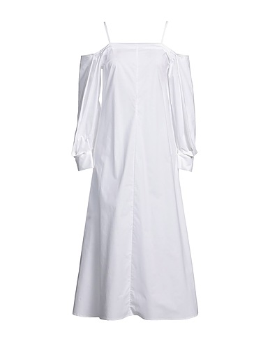 ERIKA CAVALLINI Midi dress White 97% Cotton, 3% Elastane