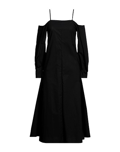 ERIKA CAVALLINI Midi dress Black 97% Cotton, 3% Elastane