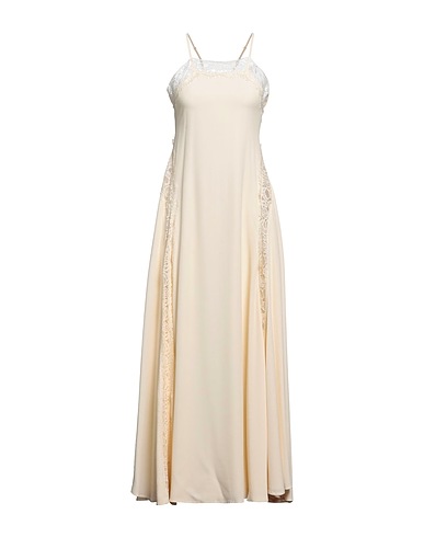 ERIKA CAVALLINI Long dress Cream 65% Acetate, 35% Silk