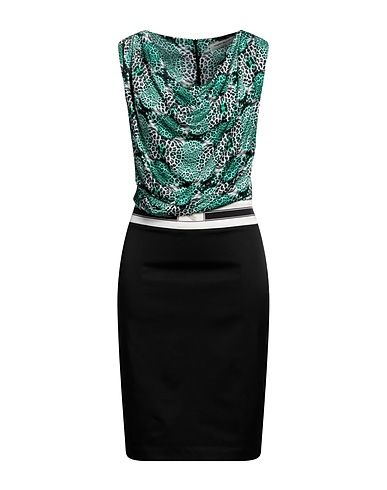 ANGELO MARANI Short dress Black 100% Viscose, Cotton, Elastane