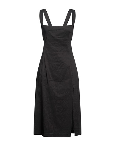 PINKO Midi dress Black 59% Linen, 38% Viscose, 3% Elastane