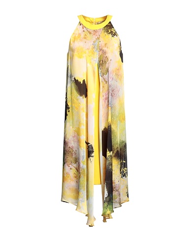 MIRELLA MATTEINI Midi dress Yellow 100% Polyester, Elastane