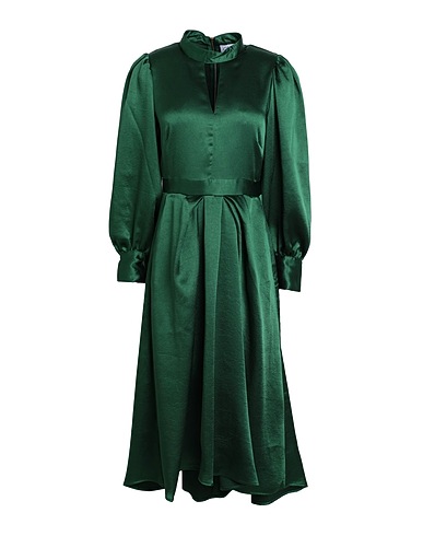 CLOSET Midi dress Dark green 52% Recycled polyester, 48% Polyester