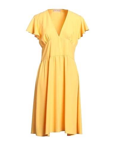 CRISTINA GAVIOLI Midi dress Yellow 96% Polyester, 4% Elastane