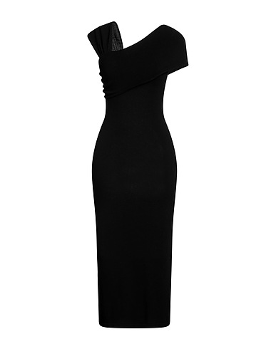 FEDERICA TOSI Midi dress Black 83% Viscose, 17% Polyester