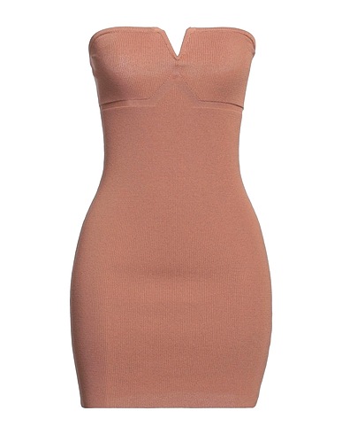 FEDERICA TOSI Sheath dress Camel 83% Viscose, 17% Polyester