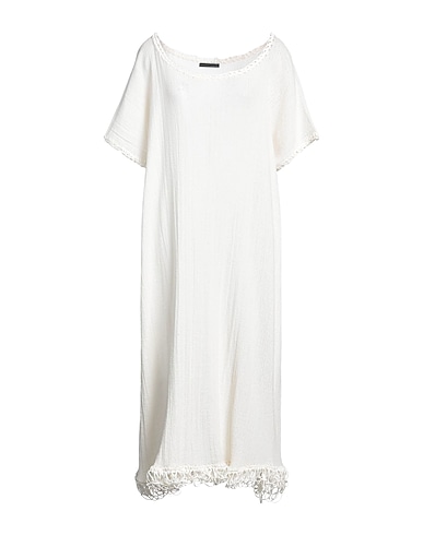 CUTULICULT Midi dress White 60% Linen, 40% Cotton
