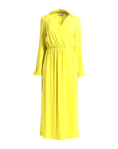LIVIANA CONTI Midi dress Yellow 53% Viscose, 47% Acetate