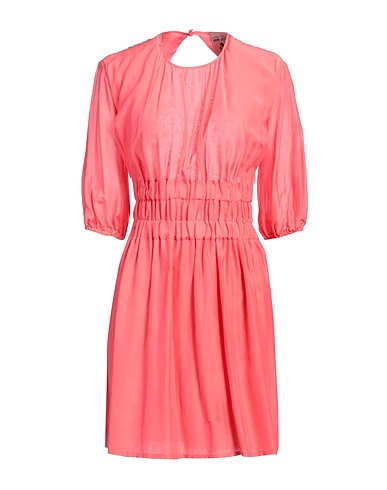 SEMICOUTURE Vestito corto Corallo 69% Cotone, 31% Seta