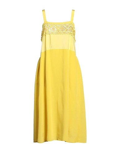 MAISON MARGIELA Midi dress Yellow 70% Viscose, 30% Silk, Polyester, Polyamide