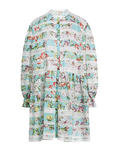 DOLCE&GABBANA Shirt dress Turquoise 100% Cotton, Polyester