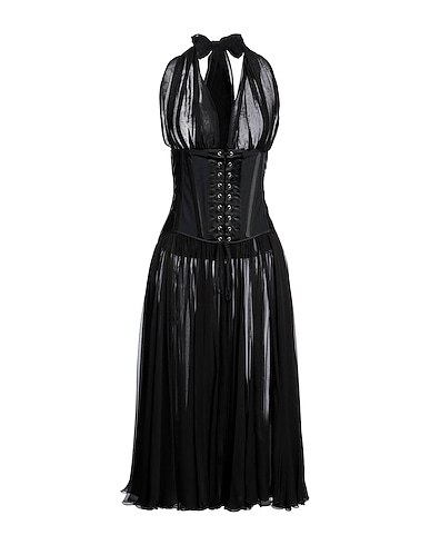 DOLCE&GABBANA Midi dress Black 70% Silk, 28% Polyamide, 2% Elastane