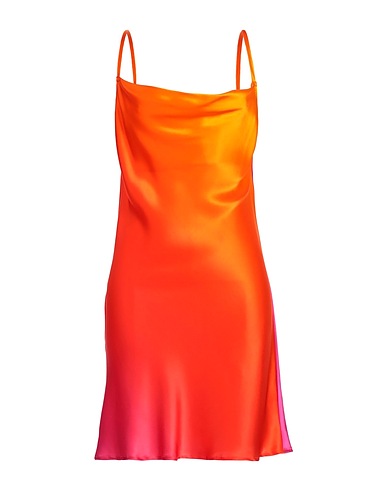 SLEEP NO MORE Short dress Orange 100% Silk
