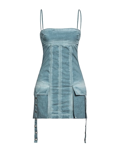 BLUMARINE Elegant dress Pastel blue 97% Cotton, 3% Elastane