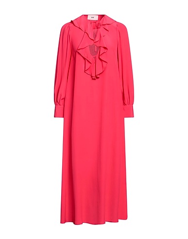 SOLOTRE Vestito midi Fucsia 70% Acetato, 30% Seta